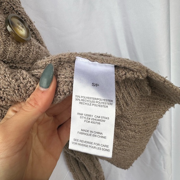 Women's Brown Button-Up Cardigan - Picture 3 of 4